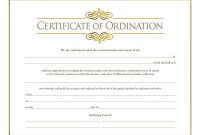 Certificate Of Ordination For Minister for Certificate Of Ordination Template