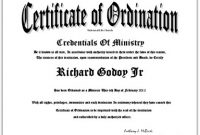 Certificate Of Ordination For Pastor Template intended for Ordination Certificate Templates