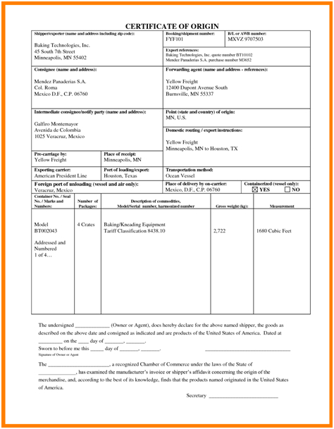 Certificate Of Origin For A Vehicle Template (1) - Templates within Certificate Of Origin Form Template
