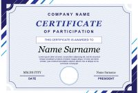Certificate Of Participation in Certificate Of Participation Template Doc