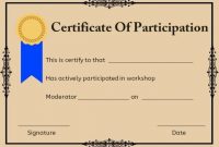 Certificate Of Participation In Workshop Template: 10+ in Certificate Of Participation In Workshop Template
