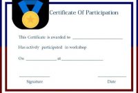 Certificate Of Participation In Workshop Template: 10+ intended for Certificate Of Participation In Workshop Template