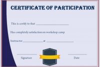Certificate Of Participation In Workshop Template: 10+ intended for Certificate Of Participation In Workshop Template
