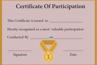 Certificate Of Participation In Workshop Template: 10+ intended for Workshop Certificate Template