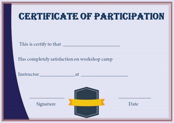 Certificate Of Participation In Workshop Template: 10+ with Workshop Certificate Template