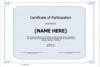 Certificate Of Participation Template For Word | Document Hub intended for Certificate Of Participation Word Template