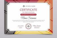Certificate Of Participation Template | Free Vector with Certification Of Participation Free Template