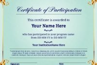 Certificate Of Participation. Use For Clubs, Sports, Or inside Certificate Of Participation Template Pdf