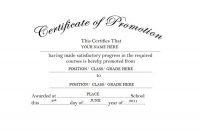 Certificate Of Promotion Free Templates Clip Art & Wording with regard to Promotion Certificate Template