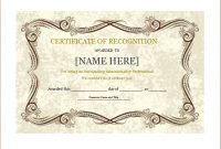 Certificate Of Recognition Template For Word | Document Hub with Award Certificate Templates Word 2007