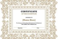 Certificate Of Recognition Template | Hloom intended for Recognition Of Service Certificate Template