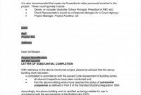 Certificate Of Substantial Completion Template Awesome regarding Certificate Of Substantial Completion Template