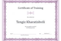 Certificate Of Training (Purple Chain Design) pertaining to Continuing Education Certificate Template