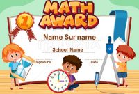 Certificate Template For Math Award With Children – Stock with Math Certificate Template