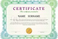 Certificate Template With Guilloche Elements. Green Diploma within Validation Certificate Template
