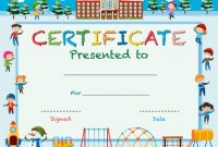 Certificate Template With Kids In Winter At School | Free Vector pertaining to Free Kids Certificate Templates