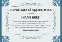 Certificates Of Appreciation | Certificate Of Recognition intended for In Appreciation Certificate Templates