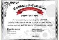 Certificates Of Completion | Certificate Of Achievement with regard to Certificate Of Completion Template Word