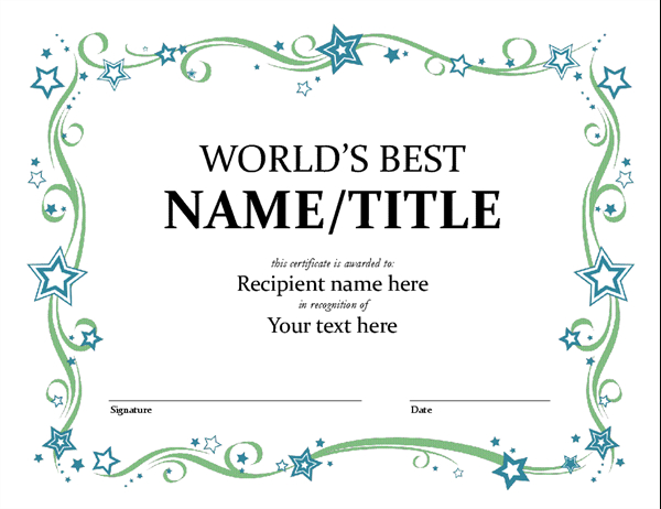 Certificates - Office throughout Blank Award Certificate Templates Word