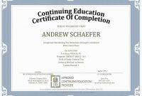 Ceu Certificate Of Completion Template Sample Throughout within Continuing Education Certificate Template