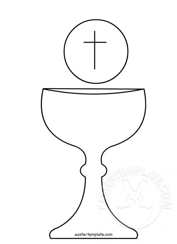 Chalice-Template (581×803) | Festa De Primeira Comunhão regarding First Communion Banner Templates