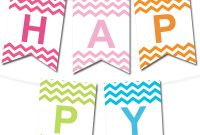 Chevron Printable Pennant Banner (In 12 Colors) – Chicfetti inside Free Printable Pennant Banner Template