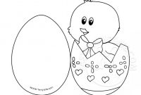Chick In Egg Card Coloring Page | Easter Template with Easter Chick Card Template