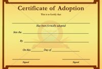 Child Adoption Certificate Template (2 with Child Adoption Certificate Template