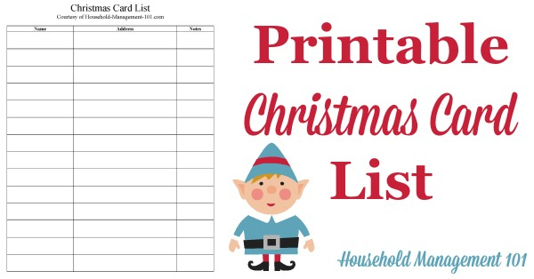 Christmas Card List Printable: Plan Who You'll Send Cards To regarding Christmas Card List Template
