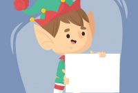 Christmas Elf Holding Blank Banner Template | Free Vector intended for Free Blank Banner Templates