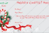 Christmas Gift Certificate Template 6 with Christmas Gift Certificate Template Free Download