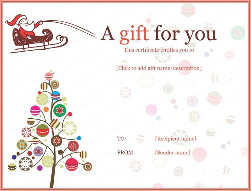 Christmas Gift Certificate Templates - Printable &amp; Editable within Christmas Gift Certificate Template Free Download