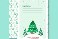 Christmas Letter Template With Christmas Tree | Free Vector intended for Christmas Note Card Templates