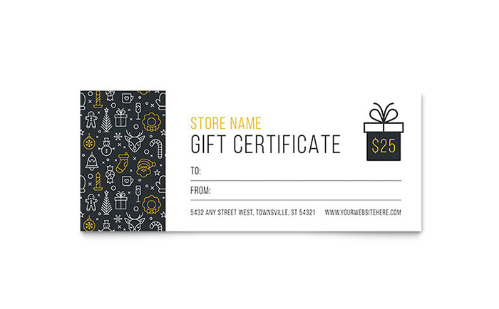 Christmas Wishes Gift Certificate Template Design inside Publisher Gift Certificate Template