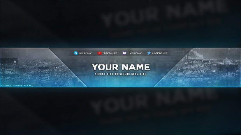 City Themed Youtube Banner Template Free Download [Psd regarding Youtube Banners Template