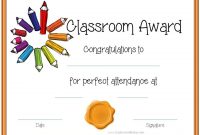 Classroom Award | Perfect Attendance Certificate, Attendance inside Certificate Of Achievement Template For Kids
