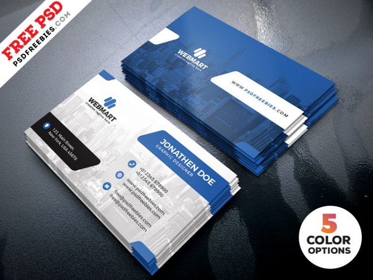 Clean Business Card Templates Psd - Free Download | Arenareviews pertaining to Template Name Card Psd