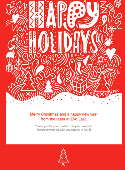 Clean Red Template With Holiday Icons. | Holiday Email with Holiday Card Email Template
