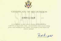 Cold War Recognition Certificate – Wikipedia for Army Certificate Of Appreciation Template