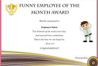 Colorful Employee Of The Month Certificate Templates With inside Funny Certificates For Employees Templates