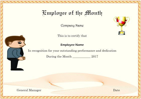 Colorful Employee Of The Month Certificate Templates With intended for Manager Of The Month Certificate Template