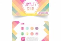 Colorful Loyalty Card Template With Flat Design | Free Vector intended for Loyalty Card Design Template