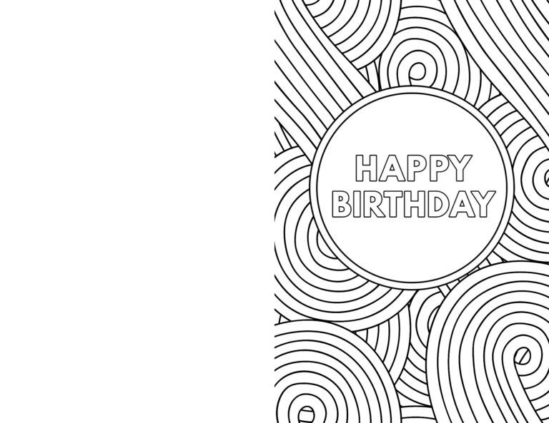 Coloring Book : Incredible Happy Birthday Card Coloringes with regard to Foldable Birthday Card Template