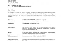 Commerical Lease Prposals | Submittal Of A Letter Of Intent intended for Business Lease Proposal Template