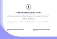 Community Service Certificate Template – Pdf Templates | Jotform for Certificate Of Service Template Free