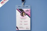 Company Photo Identity Card Psd Template | Psdfreebies throughout Id Card Design Template Psd Free Download