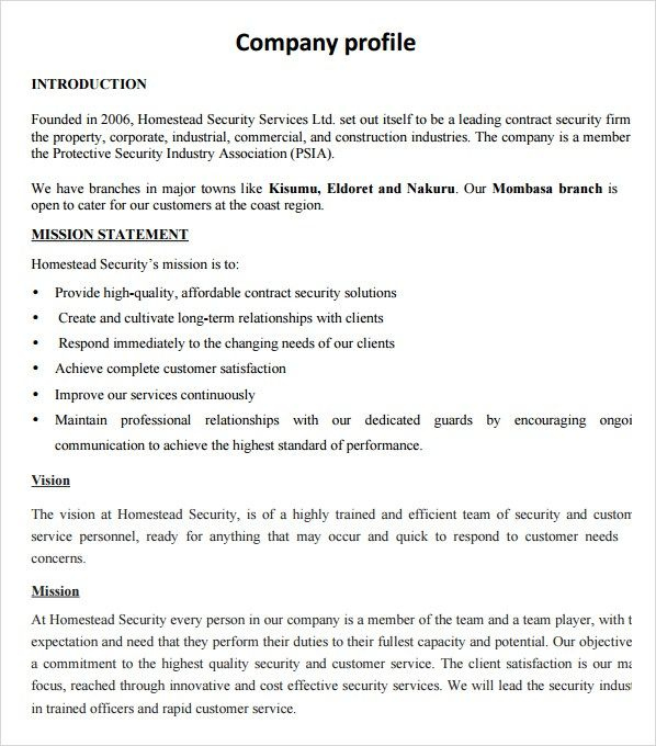 Company Profile Example 7941 | Company Profile Template intended for Company Profile Template For Small Business
