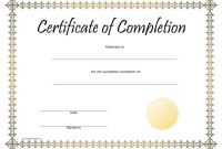 Completion Award Certificate – Free Printable intended for Certificate Of Completion Template Free Printable