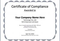 Compliance Certificate Template – Microsoft Word Templates with regard to Certificate Of Compliance Template