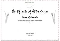 Conference Certificate Of Attendance Template (4 throughout Conference Certificate Of Attendance Template